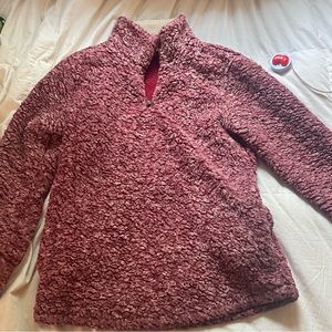 Maroon Sherpa pullover size small